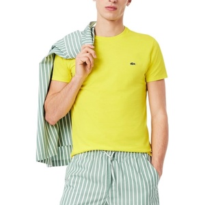 Lacoste Men’s Short Sleeve Pima Jersey Crew Neck Tee(Pineapple)