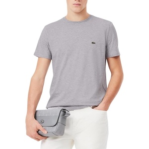 Lacoste Men’s Short Sleeve Pima Jersey Crew Neck Tee(Silver Chine)