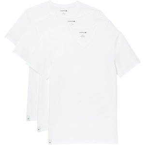 Lacoste Men’s Slim Fit V-neck Undershirt 3-pack(White)