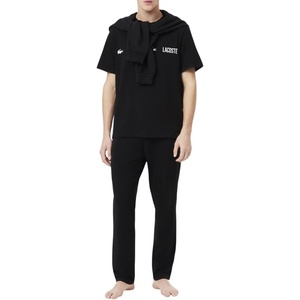 Lacoste Men’s Straight Fit Pajama Pant With Croc Waistband(Black)