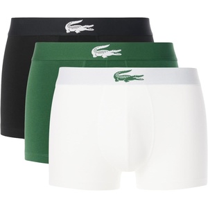 Lacoste Men’s Stretch Jersey Trunks, 3-pack(White/Green/Black)