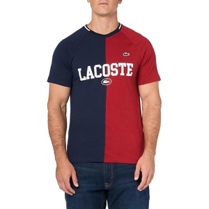 Lacoste Men’s Ultra Dry Piqué Tennis T-Shirt(Navy Blue/Ora)