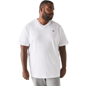 Lacoste Men’s V-Neck Jersey Pima T-Shirt – Plus Size(White)
