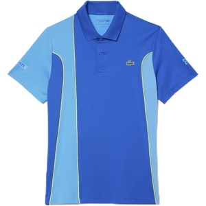Lacoste Mens X Novak Djokovic Regular Fit Colorblock Polo(Marina/Argentine Blue)