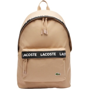Lacoste Unisex Neocroc Seasonal Backpack, Tape Viennois Beige, One Size(Tape Viennois Beige)