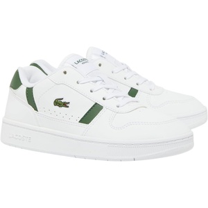 Lacoste Unisex-Child T-Clip Set Sneakers(White & Dark Green)