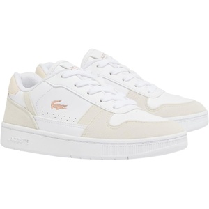 Lacoste Unisex-Child T-Clip Set Sneakers(White/Light Pink)