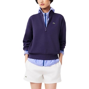 Lacoste Womens Double Face Quarter Zip Up Sweatshirt(Velvet)