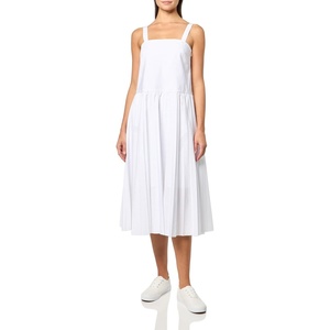 Lacoste Women’s Long Pleated Strap Dress(White)