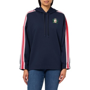 Lacoste Women’s Made in France Oversized Hoodie Sweatshirt(Navy Blue)