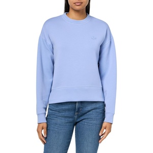 Lacoste Women’s Oversized Cotton Sweatshirt(Delphinium Purple)
