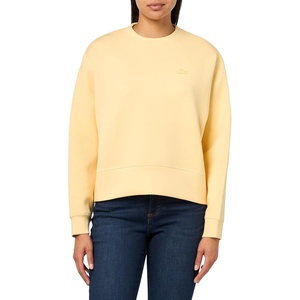 Lacoste Women’s Oversized Cotton Sweatshirt(Sesame Yellow)