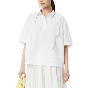 Lacoste Women’s Oversized Technical Fabric Polo Shirt(White)