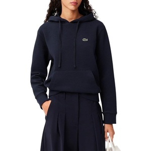 Lacoste Women’s Relaxed Fit Double Face Pique Hoodie(Midnight Blue)