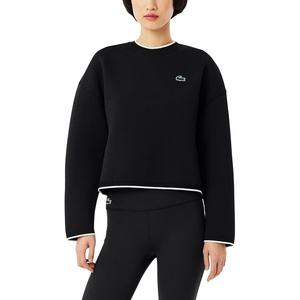 Lacoste Women’s Relaxed Fit High Neck Sweatshirt(Black / White)
