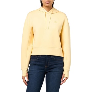 Lacoste Women’s Short Cut Cotton Hoodie(Seasame)