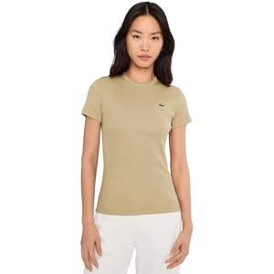 Lacoste Women’s Slim Fit Ribbed Cotton T-shirt(Viennese)