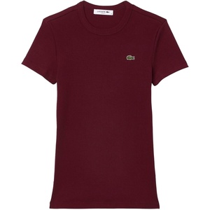 Lacoste Women’s Slim Fit Ribbed Cotton T-shirt(Zin)