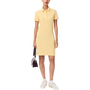 Lacoste Womens Slim Fit Stretch Mini Piqué Polo Dress(Sesame Yellow)