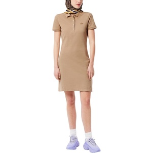 Lacoste Women’s Slim Fit Stretch Petit Piqué Polo Dress(Beige)