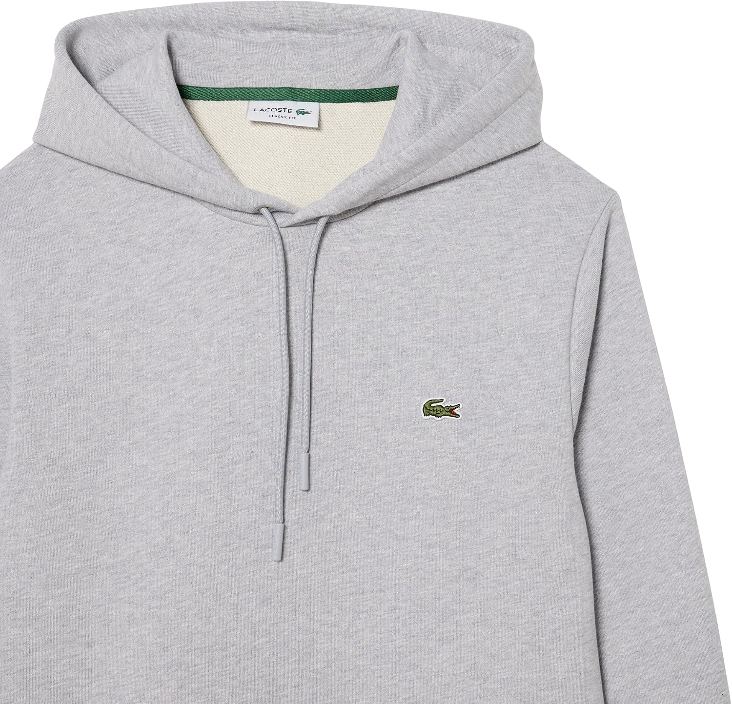 image:imageLacoste Cotton Fleece HoodieSilver Chine