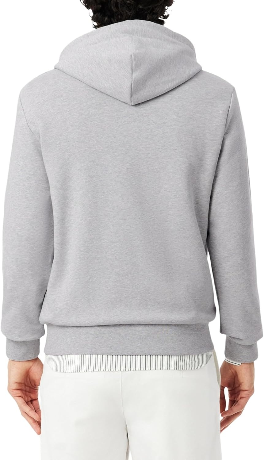 image:imageLacoste Cotton Fleece HoodieSilver Chine