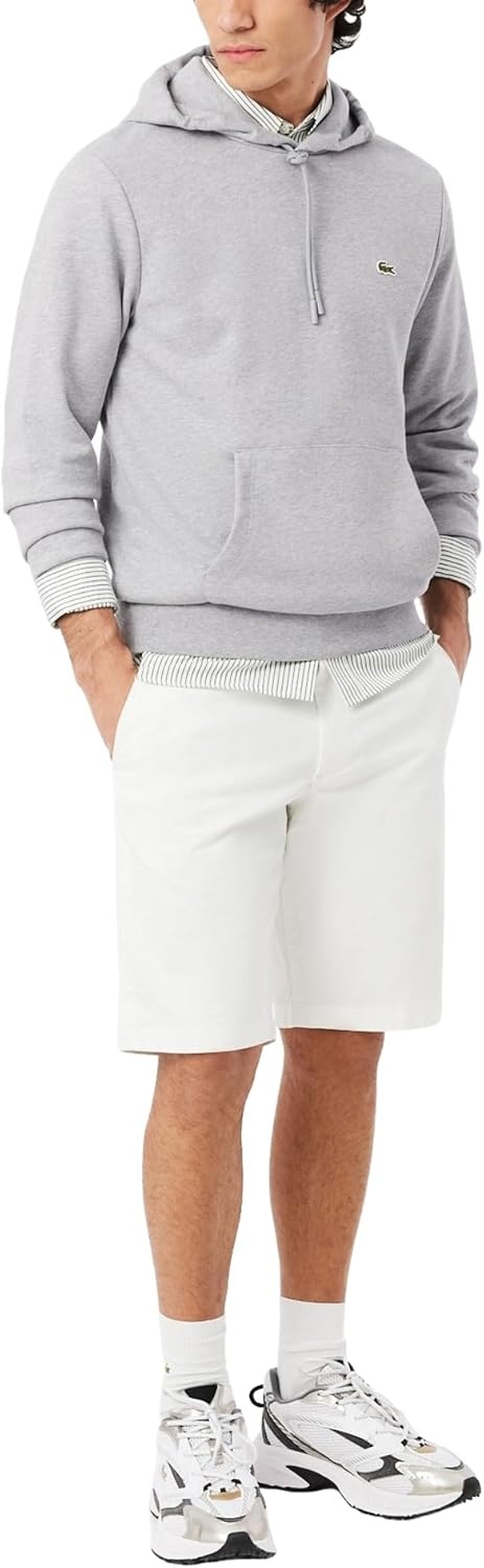 image:imageLacoste Cotton Fleece HoodieSilver Chine