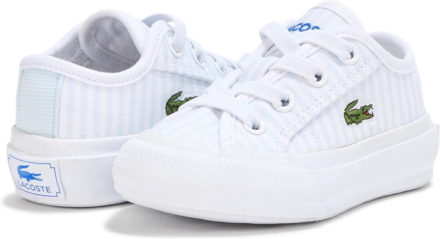image:imageLacoste Kids Infants Backcourt SneakerStripes Light BlueWhite