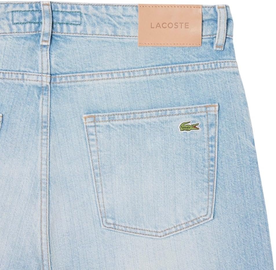 image:imageLacoste Mens 5 Pocket Straight Cut Indigo JeansWashed Bleach