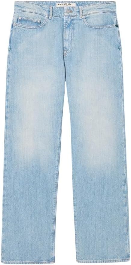 image:imageLacoste Mens 5 Pocket Straight Cut Indigo JeansWashed Bleach