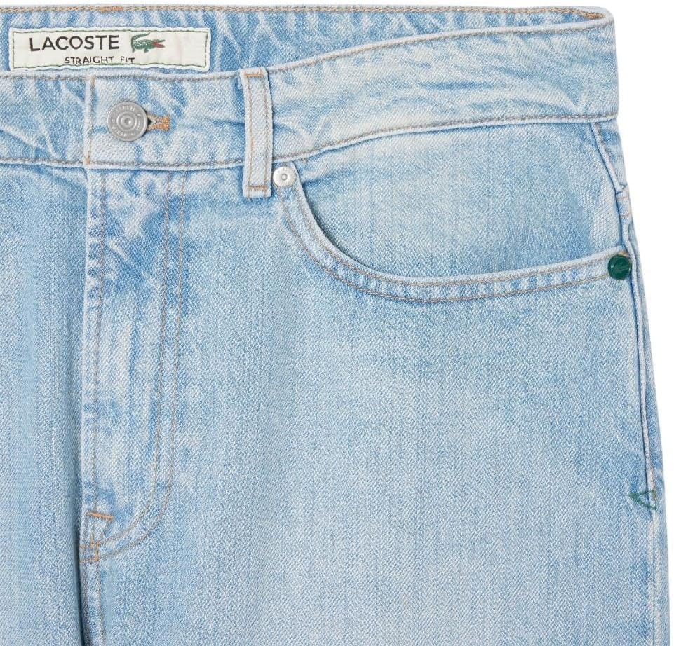 image:imageLacoste Mens 5 Pocket Straight Cut Indigo JeansWashed Bleach