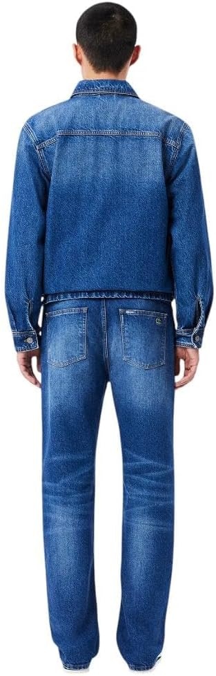 image:imageLacoste Mens 5 Pocket Straight Cut Indigo JeansWashed Deep Medium