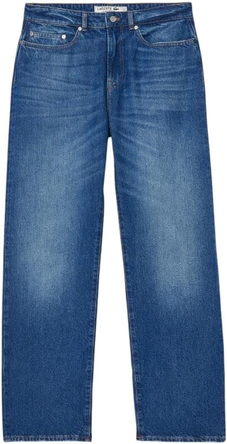 image:imageLacoste Mens 5 Pocket Straight Cut Indigo JeansWashed Deep Medium