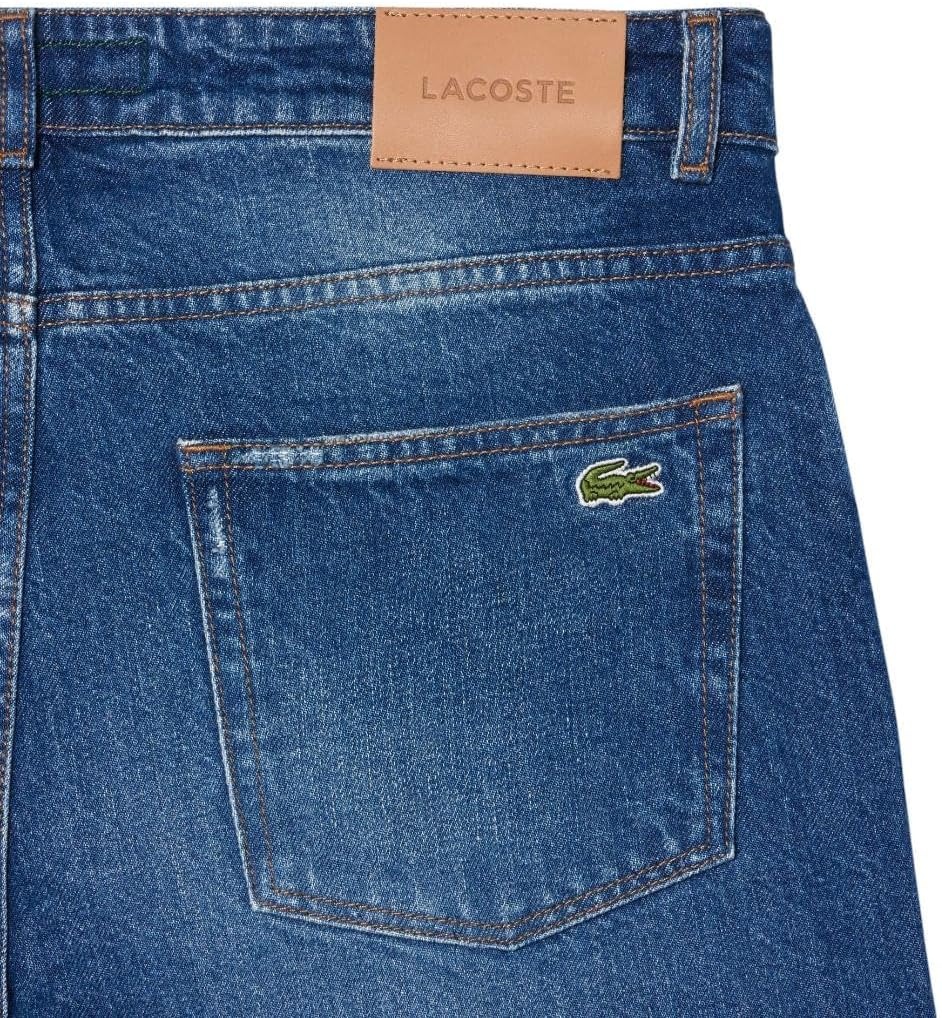 image:imageLacoste Mens 5 Pocket Straight Cut Indigo JeansWashed Deep Medium