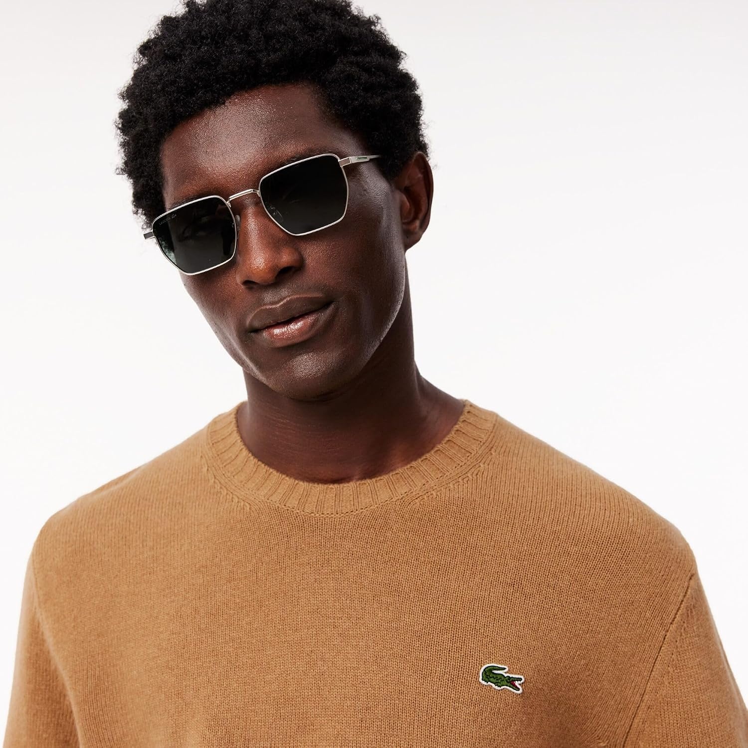 image:imageLacoste Mens Carded Wool Crew Neck SweaterCookie