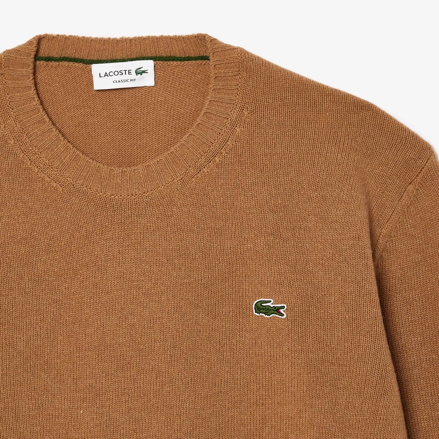image:imageLacoste Mens Carded Wool Crew Neck SweaterCookie