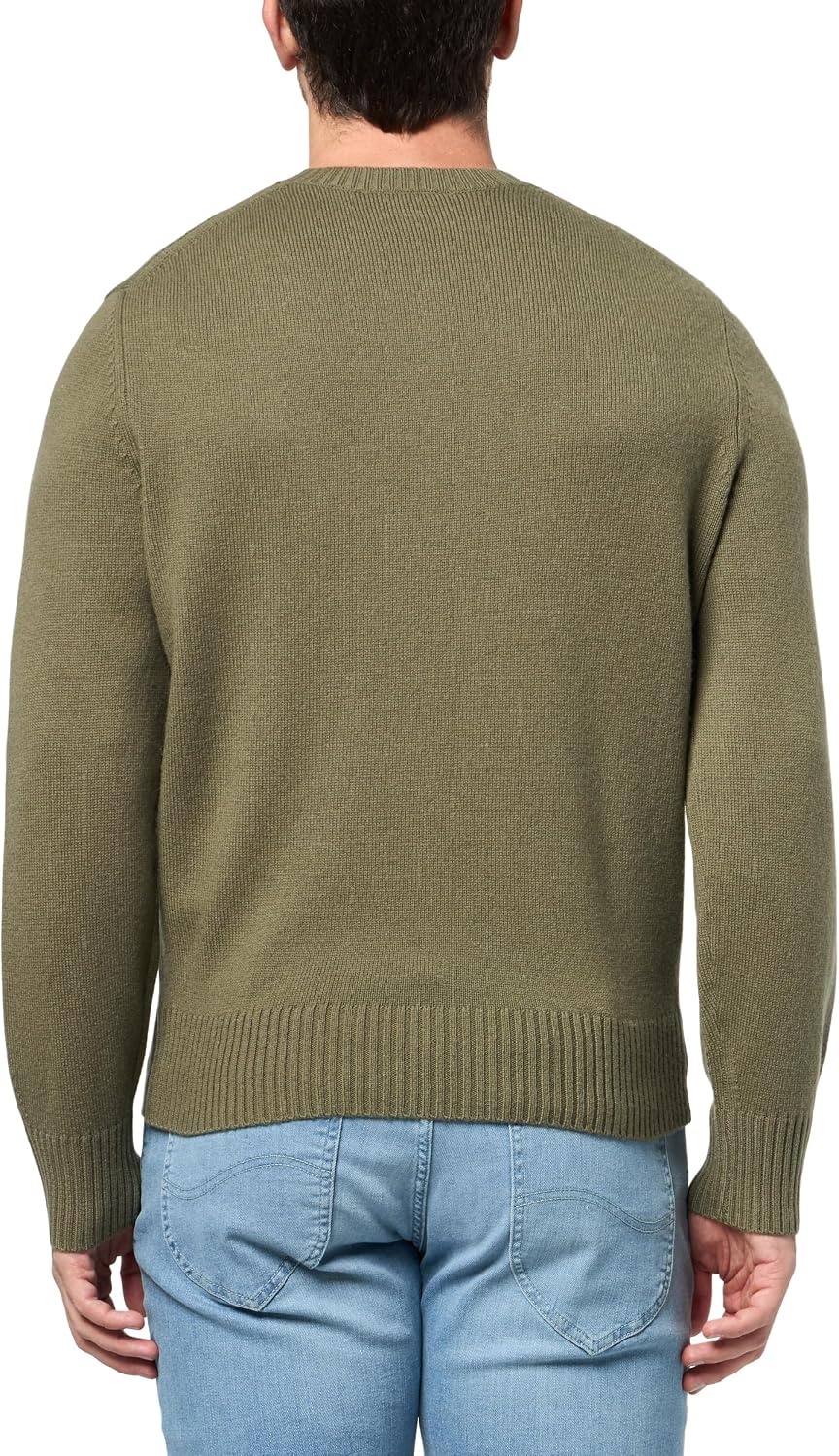 image:imageLacoste Mens Carded Wool Crew Neck SweaterOlive