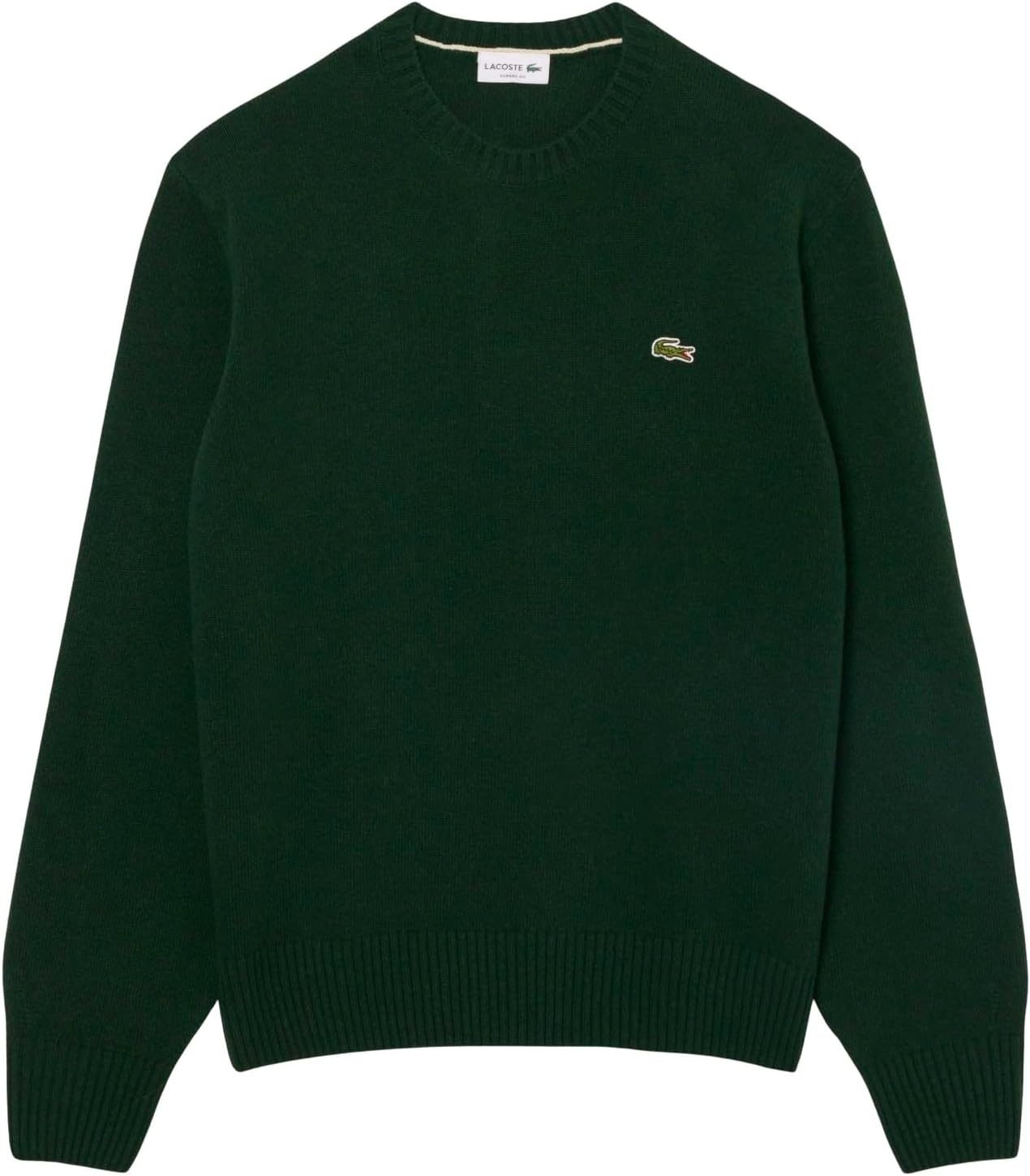 image:imageLacoste Mens Carded Wool Crew Neck SweaterSinople