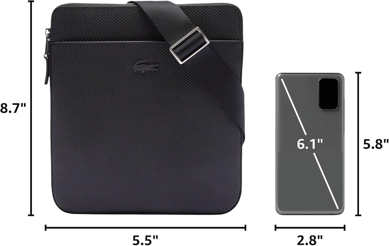 image:imageLacoste Mens Chantaco Leather Shoulder BagBlack