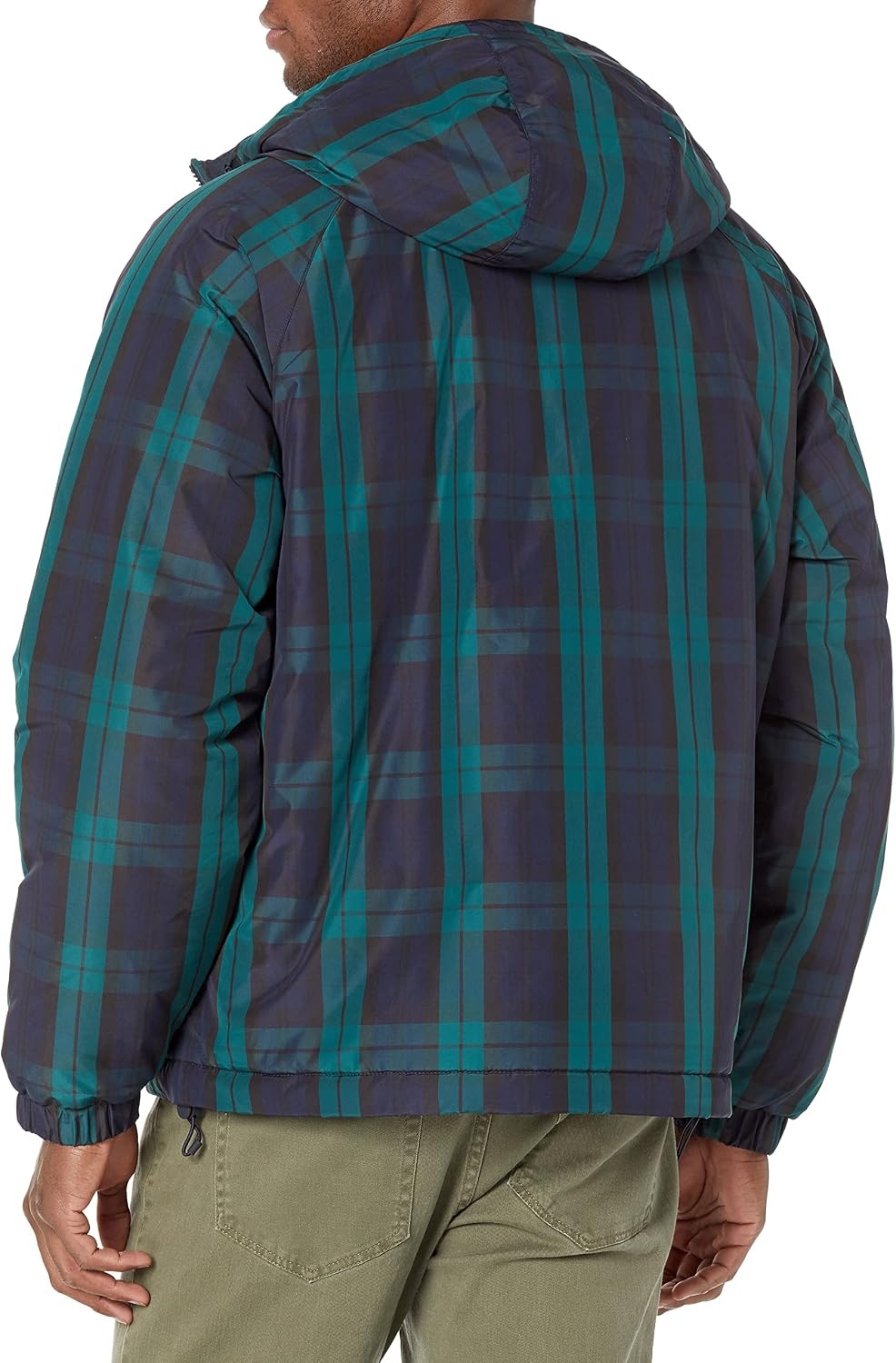 image:imageLacoste Mens Checkered Quilted Pullover WindbreakerNavy BlueBlack