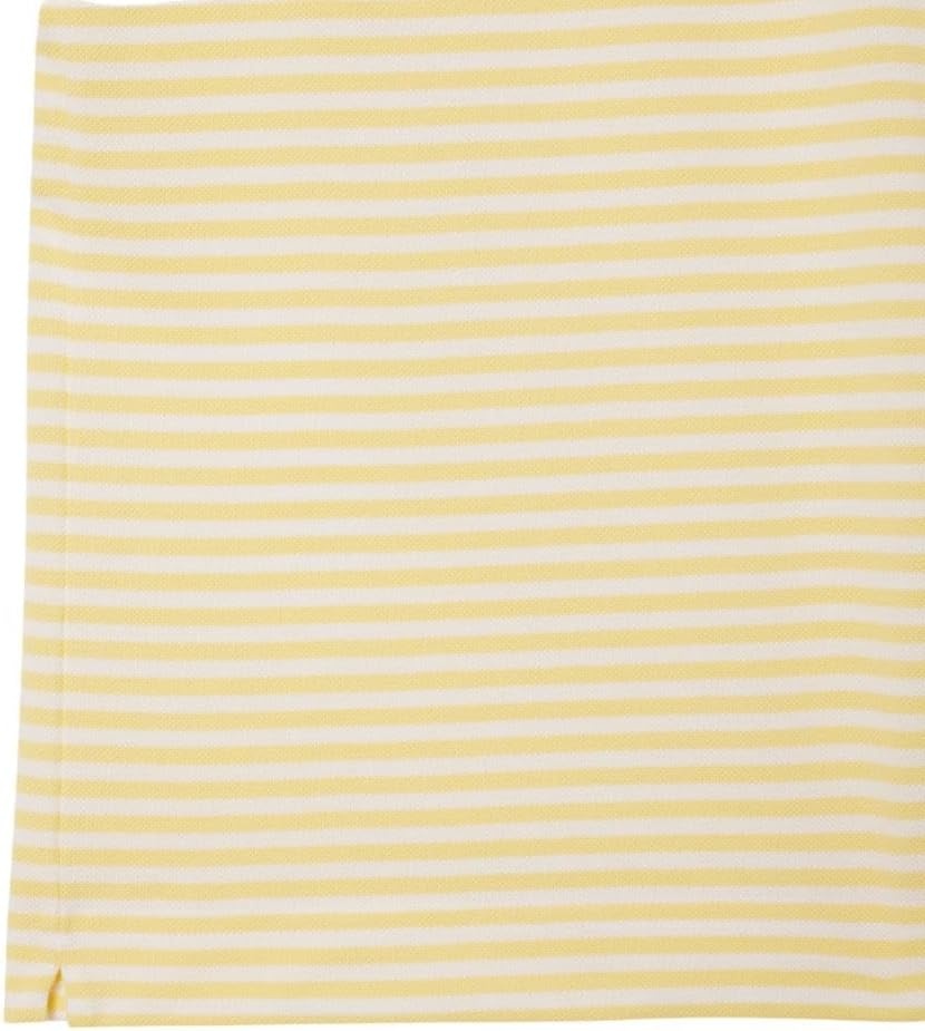 image:imageLacoste Mens Classic Fit L1212 Striped Petit Piqu Polo ShirtWhite Yellow