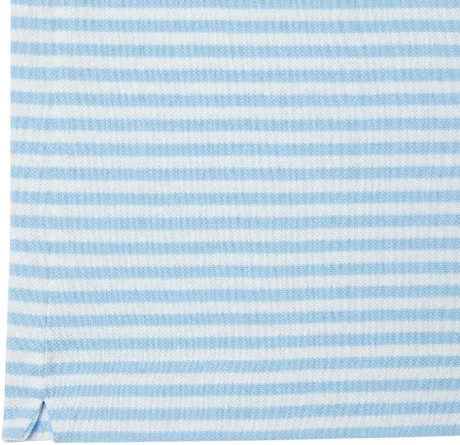 image:imageLacoste Mens Classic Fit L1212 Striped Petit Piqu Polo ShirtWhiteOverview