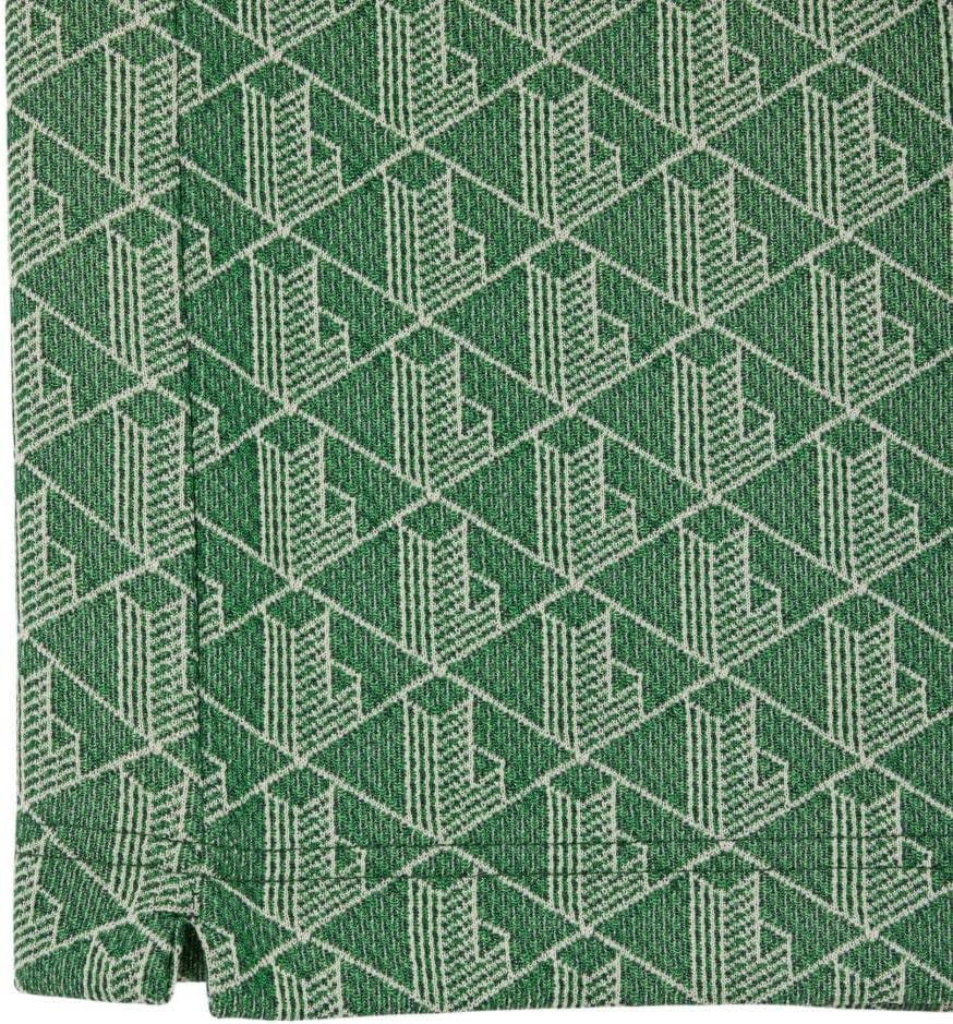 image:imageLacoste Mens Classic Fit Monogram Jacquard Polo ShirtCalathea Green