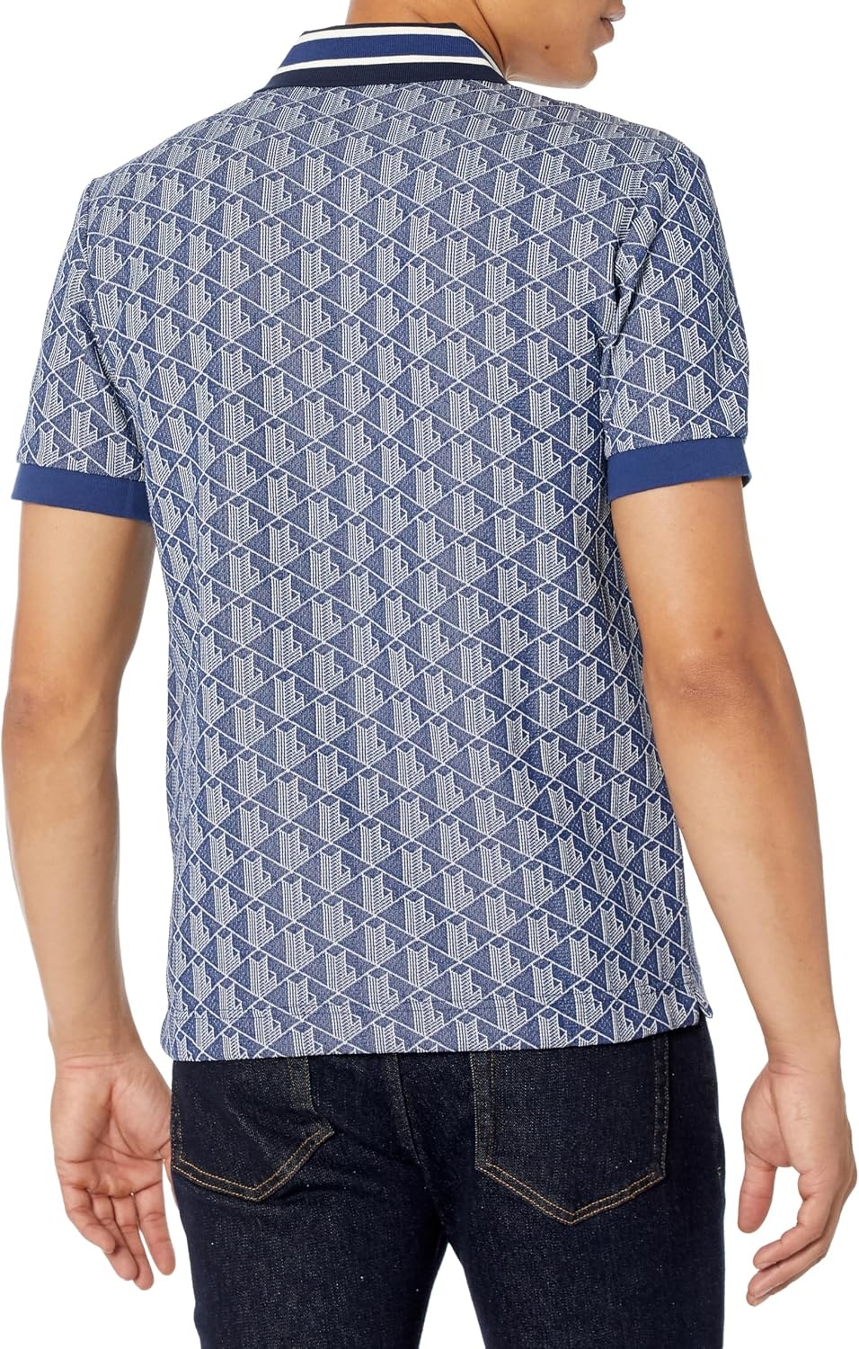 image:imageLacoste Mens Classic Fit Monogram Jacquard Polo ShirtMethyleneFlour