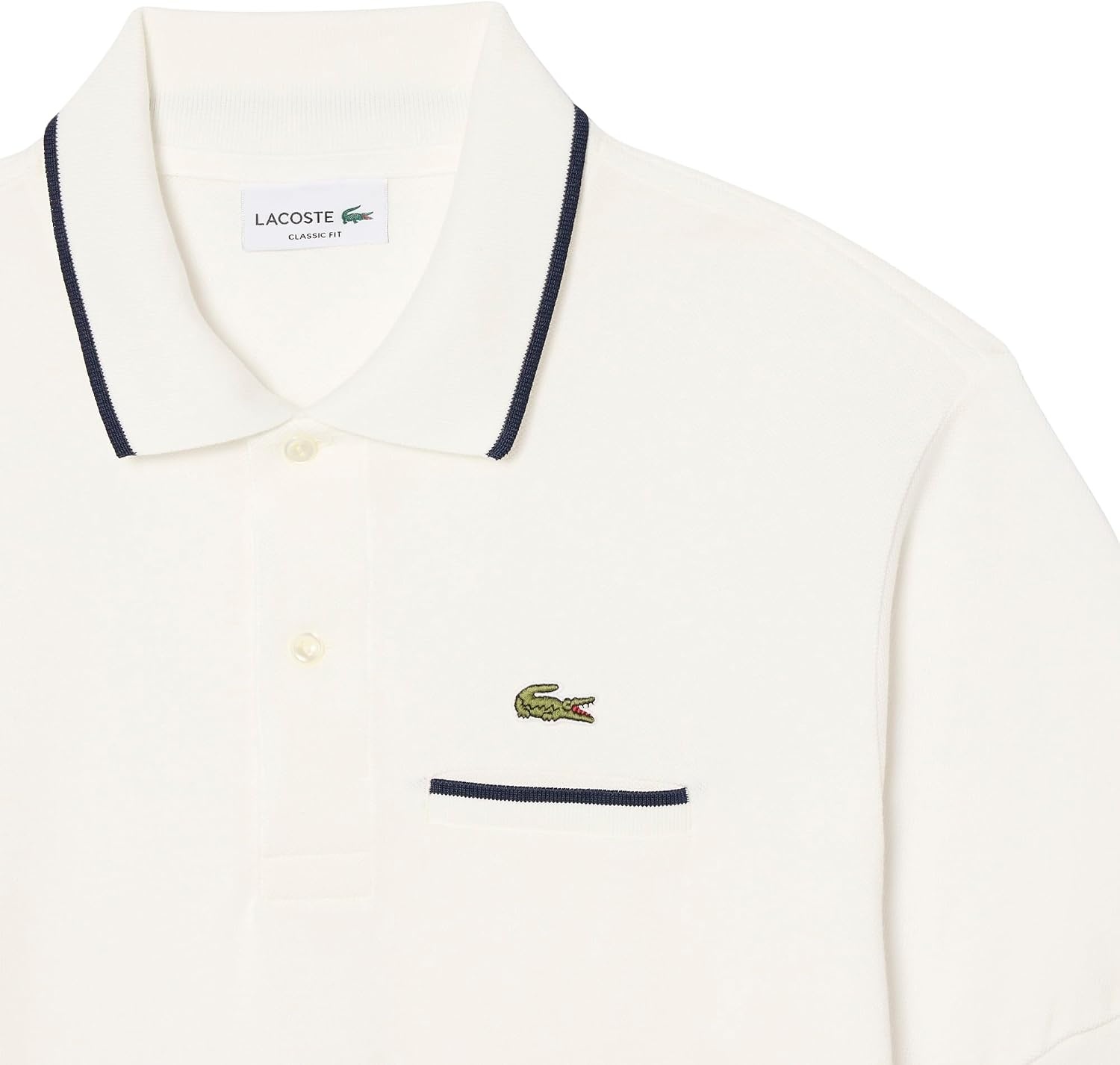 image:imageLacoste Mens Classic Fit Pocket Accent L1212 Polo ShirtFlourNavy Blue