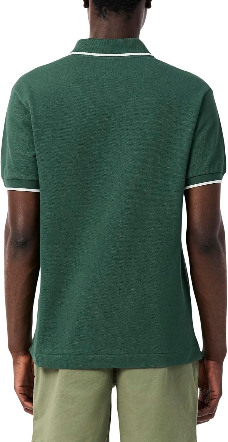 image:imageLacoste Mens Classic Fit Pocket Accent L1212 Polo ShirtGreenFlour