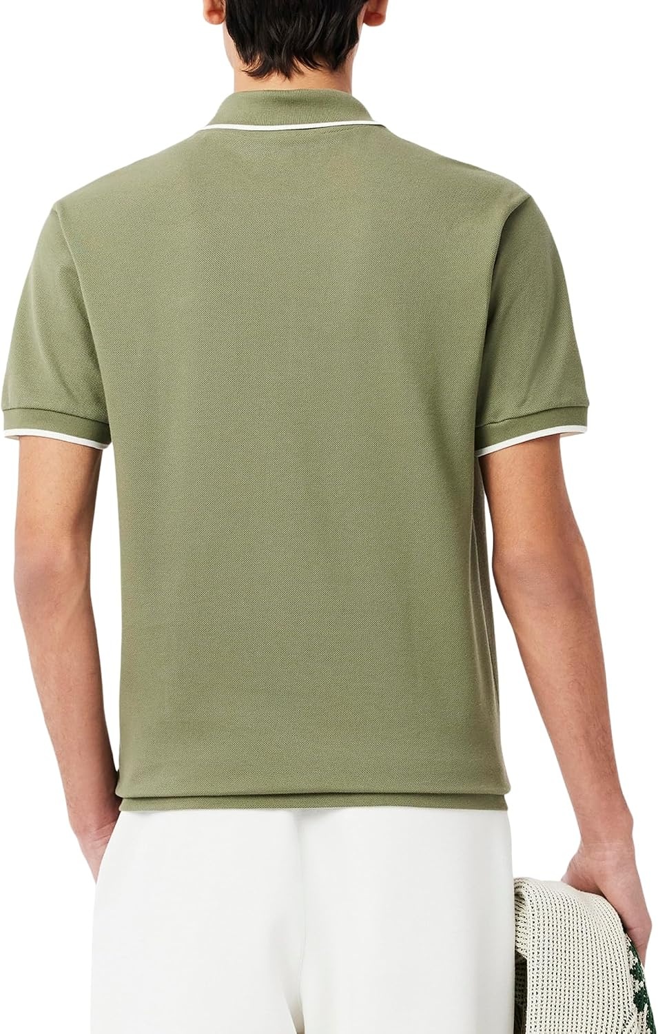 image:imageLacoste Mens Classic Fit Pocket Accent L1212 Polo ShirtKhakiFlour