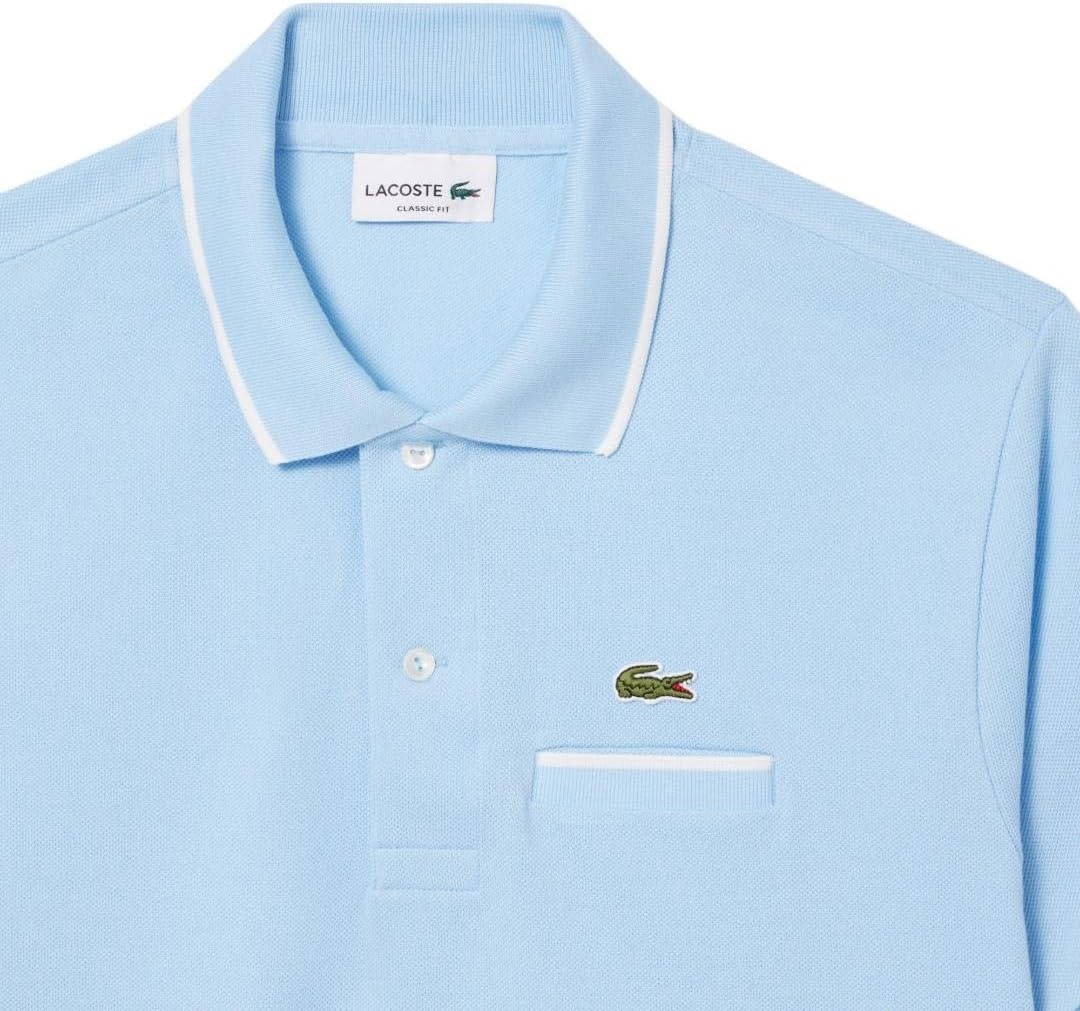 image:imageLacoste Mens Classic Fit Pocket Accent L1212 Polo ShirtOverviewFlour