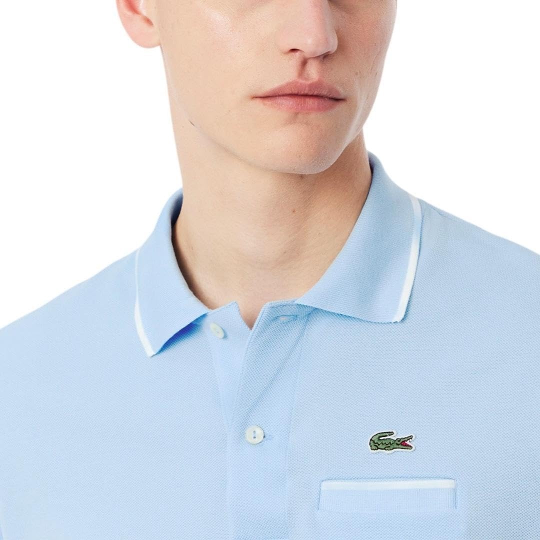 image:imageLacoste Mens Classic Fit Pocket Accent L1212 Polo ShirtOverviewFlour