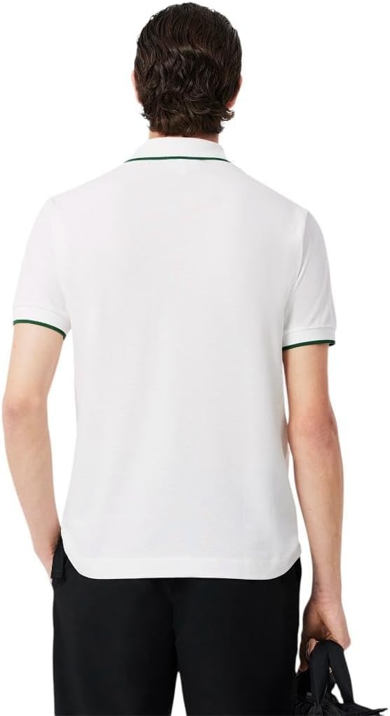 image:imageLacoste Mens Classic Fit Pocket Accent L1212 Polo ShirtWhiteGreen